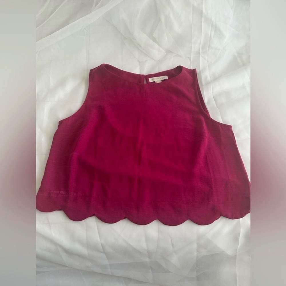 Monteau Magenta/Pink Scallop Edge Crop Top - Picture 4 of 5